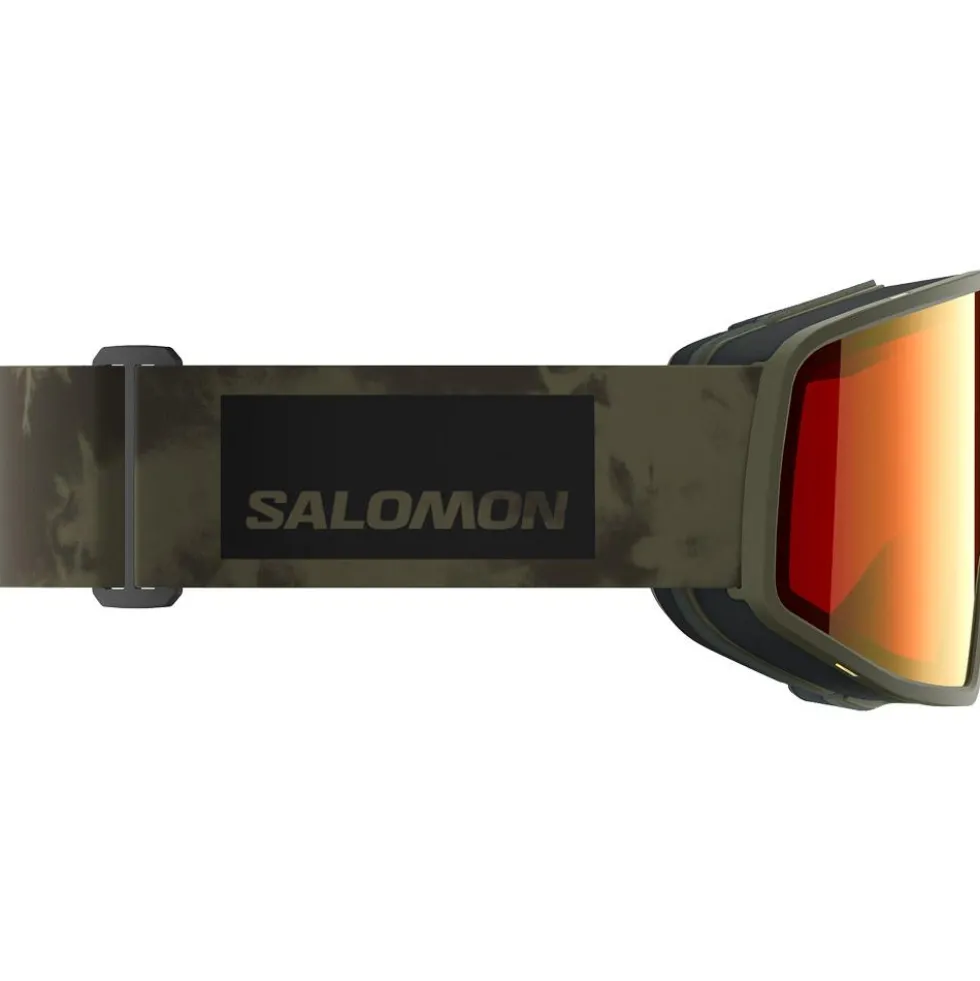 Maschera Salomon Sentry Pro Olive Night Sigma Photo Poppy Red