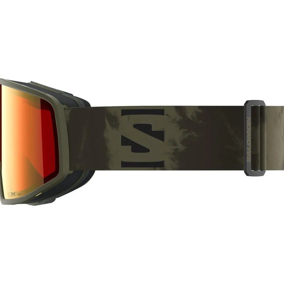 Maschera Salomon Sentry Pro Olive Night Sigma Photo Poppy Red