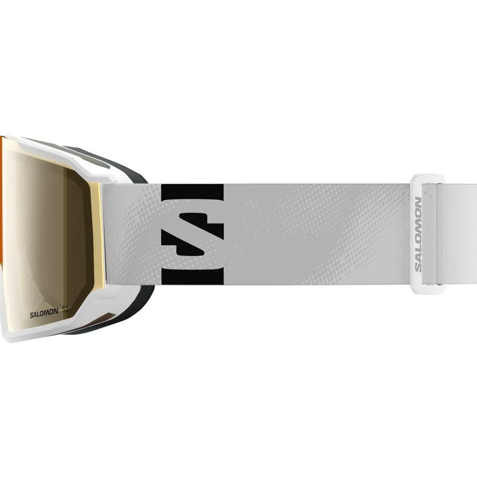 Maschera Salomon S/View 3 Access White Flash Gold