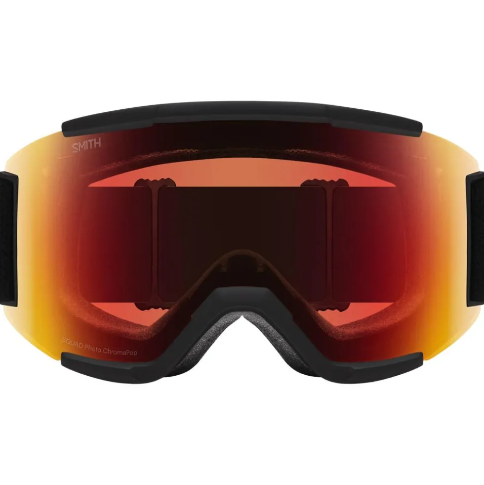 Maschera Smith Squad Black Chromapop Pro Photochromic Red Mirror
