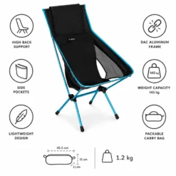 Mobili di campeggio Helinox Chair One Highback Black Cyan Blue
