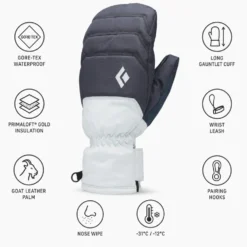 Moffole Black Diamond Women's Mission Mx Mitts Charcoal Belay Blue