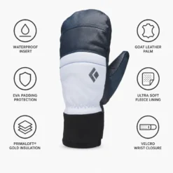 Moffole Black Diamond Women's Spark Mitts Charcoal Belay Blue