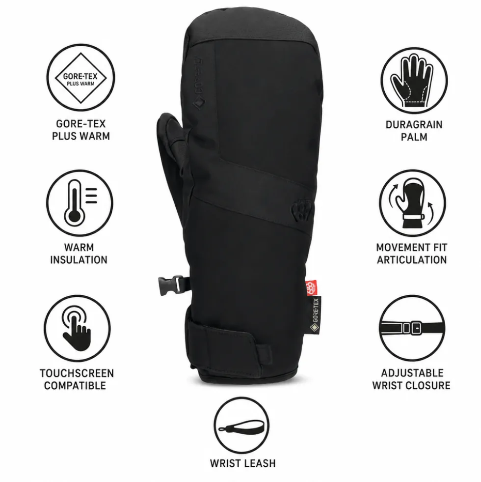 Moffole 686 Gore-tex Linear Under Cuff Mitt Black