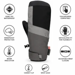 Moffole 686 Gore-tex Linear Under Cuff Mitt Charcoal