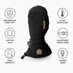 Moffole Hestra Army Leather Gore-Tex Mitt Black