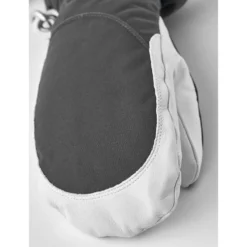 Moffole Hestra Army Leather Heli Ski Female Mitt Grey Offwhite