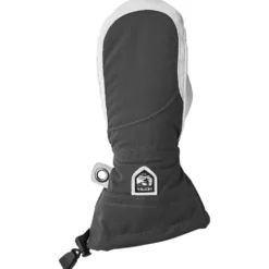Moffole Hestra Army Leather Heli Ski Female Mitt Grey Offwhite