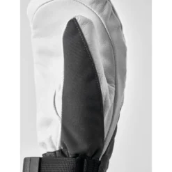 Moffole Hestra Army Leather Heli Ski Female Mitt Grey Offwhite