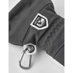 Moffole Hestra Army Leather Heli Ski Female Mitt Grey Offwhite