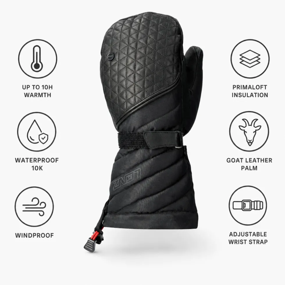 Moffole Lenz Heat Glove 6.0 Finger Cap Mittens Women Black