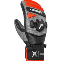 Moffole Reusch Worldcup Warrior Team Mitten Black Silver Fluo Red