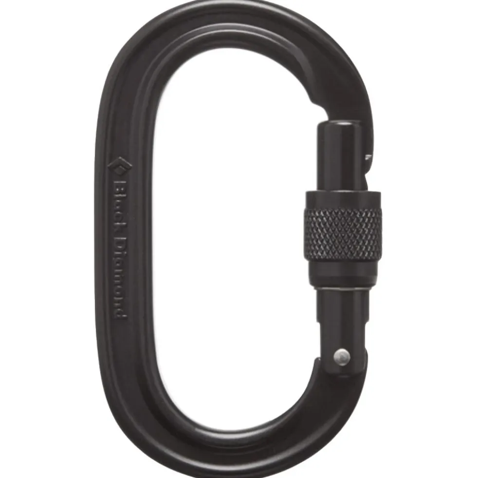 Moschettoni Black Diamond Oval Keylock Screwgate Black 2