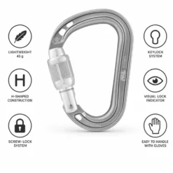 Moschettoni Petzl Rocha Screw Lock Gris