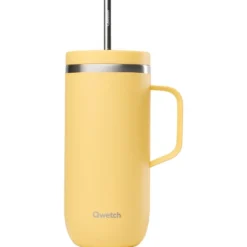 Mug Qwetch Cold Cup 600 ml + Anse Matt Pastel Citron