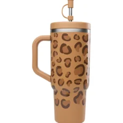 Mug Qwetch Travel Cup 900 ml Leopard Camel