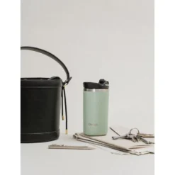 Mug Qwetch Travel Mug 240 ml Matt Vert Tilleul