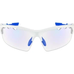 Occhiali da sole AZR Huez Blanche Vernie Bleue Photochromique Bleue