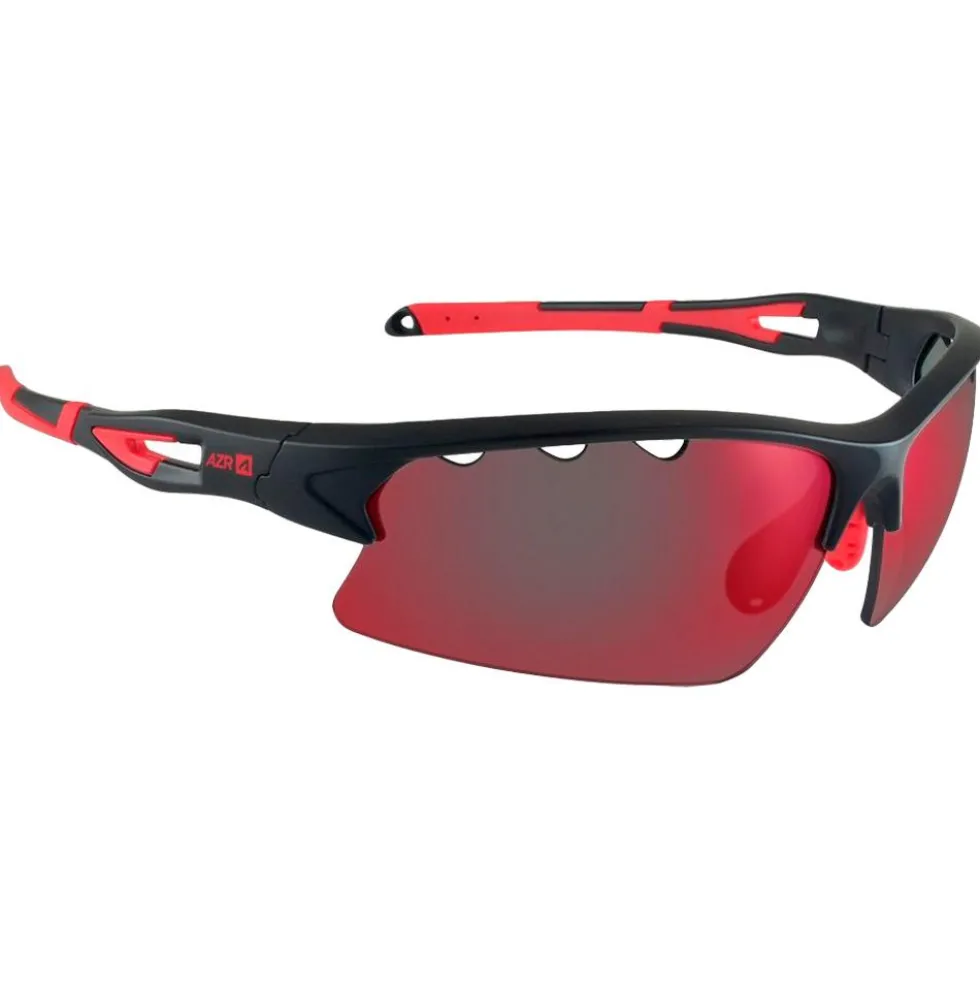 Occhiali da sole AZR Huez Noire Mat Rouge Photochromique Irisé Rouge