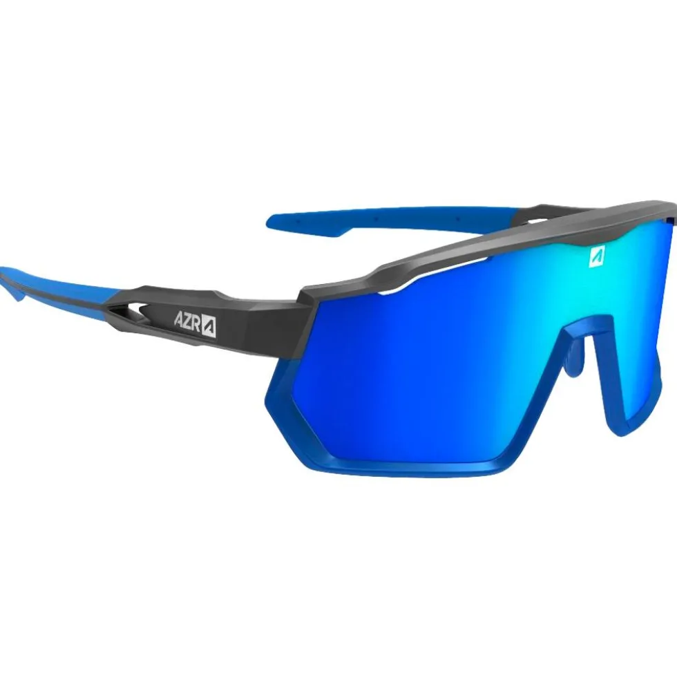 Occhiali da sole AZR Pro Race Rx Noire Mate Bleue Photochromique Irisé Bleu