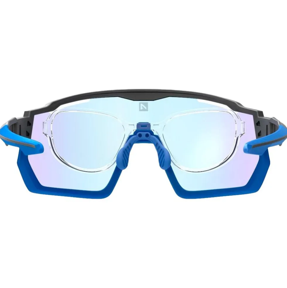 Occhiali da sole AZR Pro Race Rx Noire Mate Bleue Photochromique Irisé Bleu