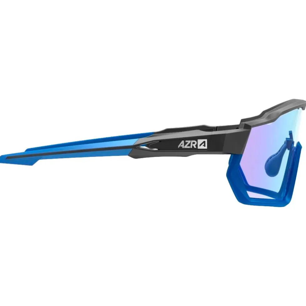 Occhiali da sole AZR Pro Race Rx Noire Mate Bleue Photochromique Irisé Bleu