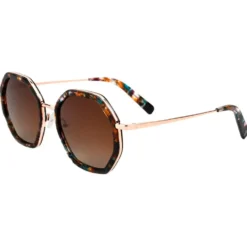Occhiali da sole Binocle Eyewear Angela Shiny Pink Gold Blue Tortoise Gradient Brown Polarized