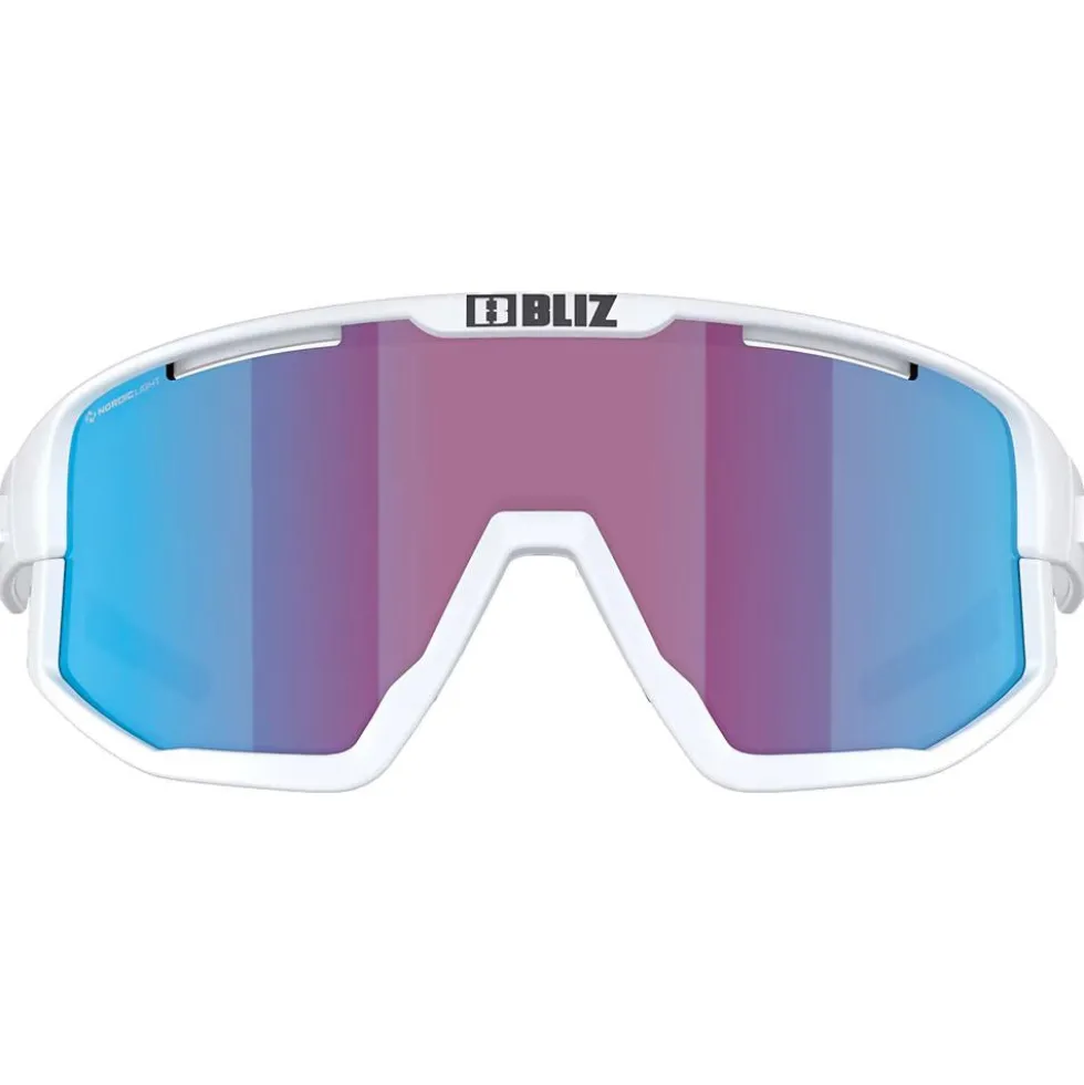 Occhiali da sole Bliz Fusion Small Matte White Nano Optics Nordic Light Begonia Violet Blue Multi