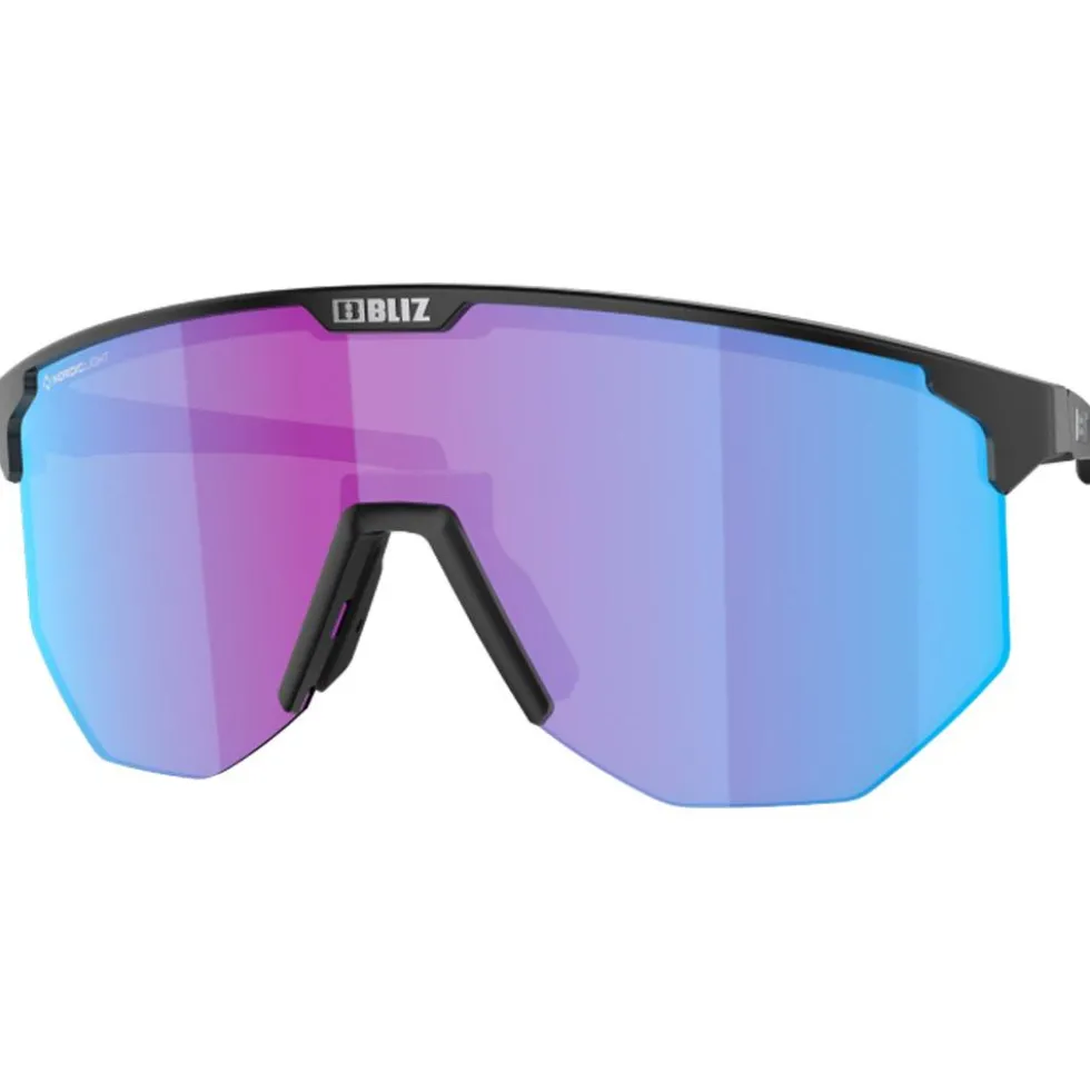 Occhiali da sole Bliz Hero Matte Black Nano Optics Nordic Light Begonia Violet Blue Mirror