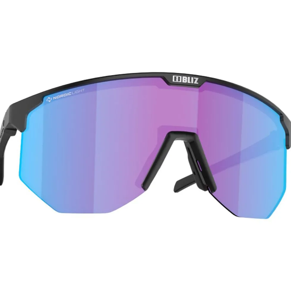 Occhiali da sole Bliz Hero Matte Black Nano Optics Nordic Light Begonia Violet Blue Mirror