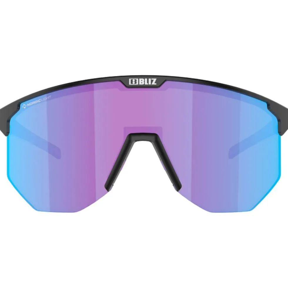 Occhiali da sole Bliz Hero Matte Black Nano Optics Nordic Light Begonia Violet Blue Mirror