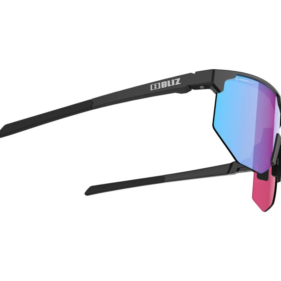 Occhiali da sole Bliz Hero Matte Black Nano Optics Nordic Light Begonia Violet Blue Mirror