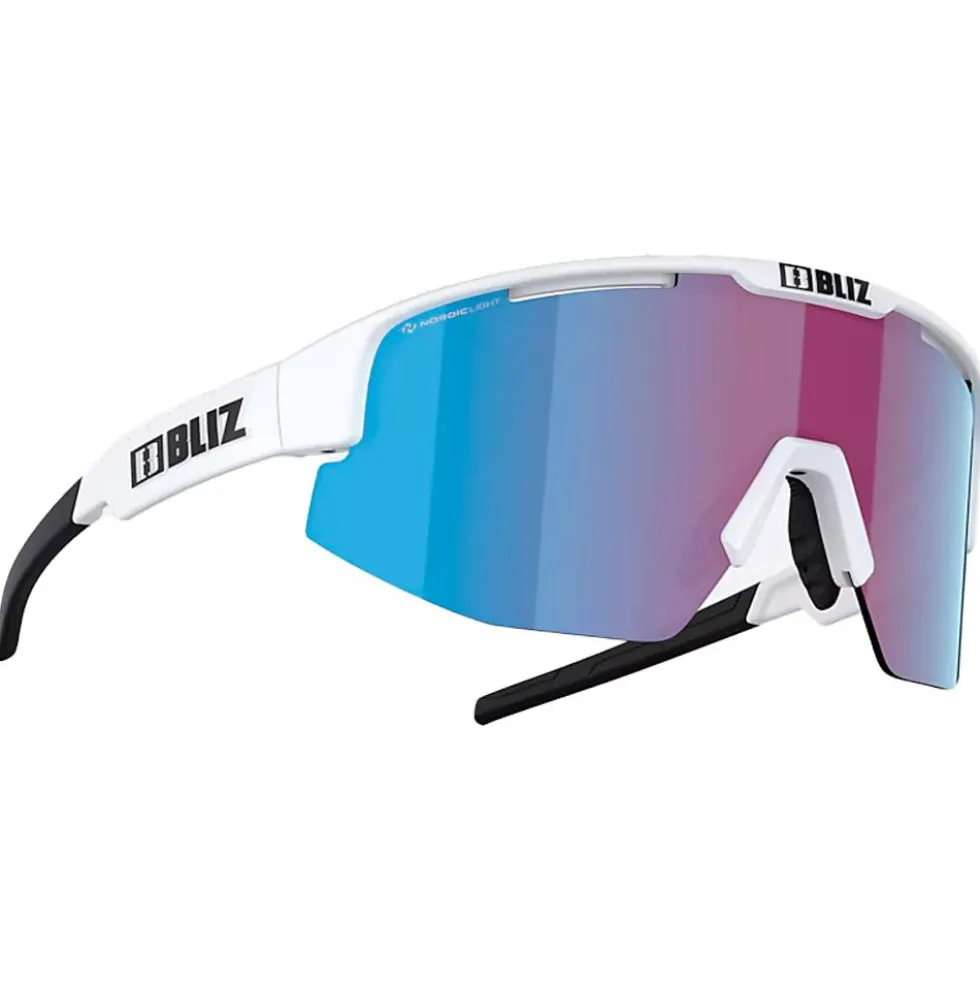 Occhiali da sole Bliz Matrix Small Matte White Nano Optics Nordic Light Begonia Violet Blue Multi