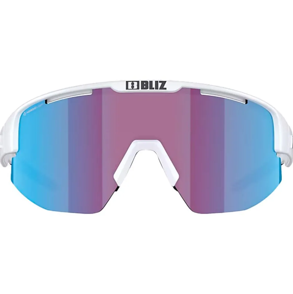 Occhiali da sole Bliz Matrix Small Matte White Nano Optics Nordic Light Begonia Violet Blue Multi
