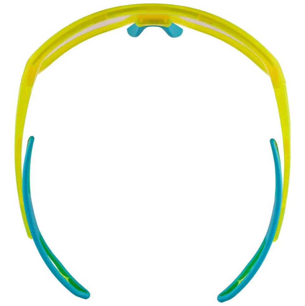 Occhiali da sole Cebe S'Track Vision Translucent Neon Yellow Blue Zone Vario Rose Cat.1-3 Silver