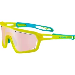 Occhiali da sole Cebe S'Track Vision Translucent Neon Yellow Blue Zone Vario Rose Cat.1-3 Silver