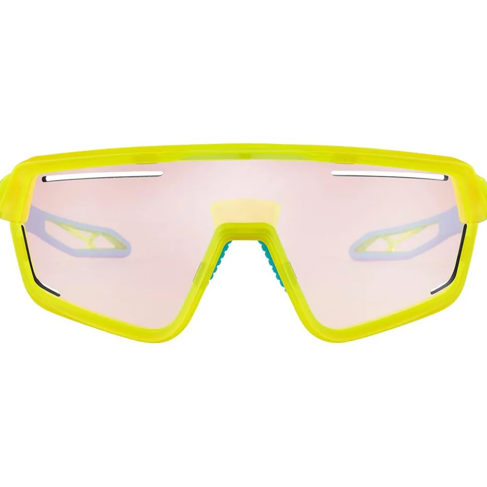 Occhiali da sole Cebe S'Track Vision Translucent Neon Yellow Blue Zone Vario Rose Cat.1-3 Silver