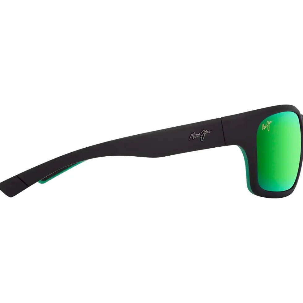 Occhiali da sole Maui Jim Ano Nui Matte Black Green MauiGreen Mineral Superthin