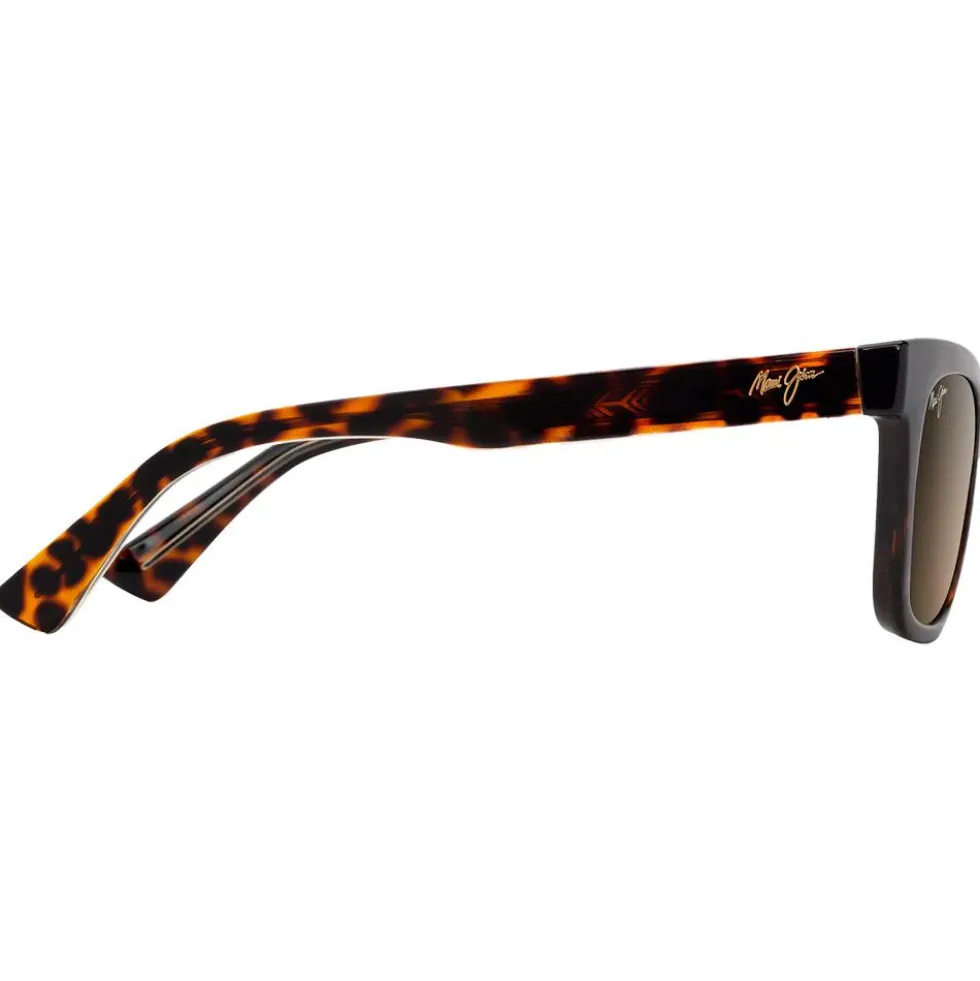 Occhiali da sole Maui Jim Hiwahiwa Shiny Dark Havana Hcl Bronze Mineral Superthin