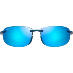 Occhiali da sole Maui Jim Hookipa Ultra Asian Fit Metal Matte Blue Blue Hawaii MauiUltra
