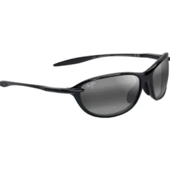 Occhiali da sole Maui Jim Hookipa Ultra R Shiny Black Neutral Grey MauiUltra