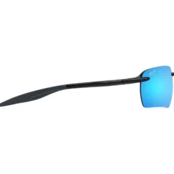 Occhiali da sole Maui Jim Hookipa Ultra G Shiny Black Grey Blue Hawaii MauiUltra
