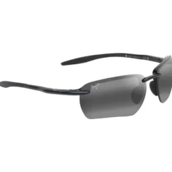 Occhiali da sole Maui Jim Hookipa Ultra G Shiny Black Neutral Grey MauiUltra