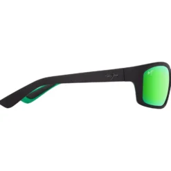Occhiali da sole Maui Jim Kanaio Coast Noir Mat Vert MauiGreen Minéral Superthin
