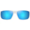 Occhiali da sole Maui Jim Keha Asian Fit Blanc Mat Bleu Hawaï Minéral SuperThin