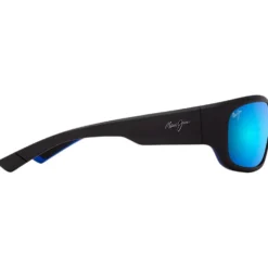 Occhiali da sole Maui Jim Mauklele Matte Black Blue Blue Hawaii Mineral Superthin