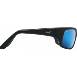 Occhiali da sole Maui Jim Peahi Black Matte Rubber Bleu Hawai Minéral SuperThin