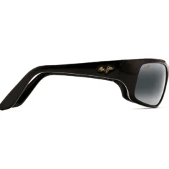 Occhiali da sole Maui Jim Peahi Noir Brillant Gris Neutre Minéral Superthin