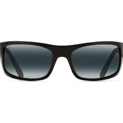 Occhiali da sole Maui Jim Peahi Noir Brillant Gris Neutre Minéral Superthin