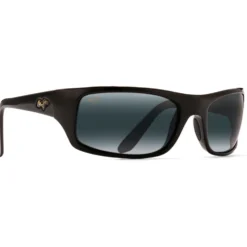 Occhiali da sole Maui Jim Peahi Noir Brillant Gris Neutre Minéral Superthin